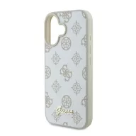   Guess Peony Script Logo iPhone 16 kemény hátlap tok, fehér GUHMP16SPGPYSH