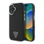 Guess Grained Triangle iPhone 16 MagSafe kemény hátlap tok, fekete GUHMP16SPGTSPSK