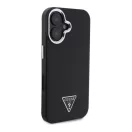 Guess Grained Triangle iPhone 16 MagSafe kemény hátlap tok, fekete GUHMP16SPGTSPSK