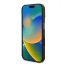 Guess Grained Triangle iPhone 16 MagSafe kemény hátlap tok, fekete GUHMP16SPGTSPSK