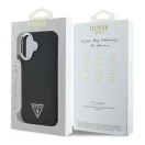 Guess Grained Triangle iPhone 16 MagSafe kemény hátlap tok, fekete GUHMP16SPGTSPSK
