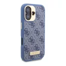 Guess 4G Logo Plate iPhone 16 MagSafe kemény hátlap tok, kék GUHMP16SU4GPRB