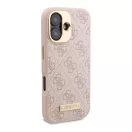 Guess 4G Logo Plate iPhone 16 MagSafe kemény hátlap tok, rózsaszín GUHMP16SU4GPRB