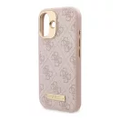 Guess 4G Logo Plate iPhone 16 MagSafe kemény hátlap tok, rózsaszín GUHMP16SU4GPRB