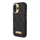 Guess 4G Logo Plate iPhone 16 MagSafe kemény hátlap tok, fekete GUHMP16SU4GPRB
