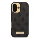 Guess 4G Logo Plate iPhone 16 MagSafe kemény hátlap tok, fekete GUHMP16SU4GPRB