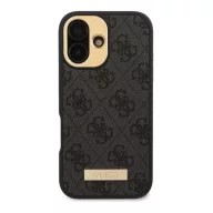   Guess 4G Logo Plate iPhone 16 MagSafe kemény hátlap tok, fekete GUHMP16SU4GPRB