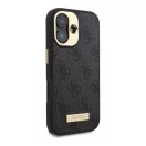 Guess 4G Logo Plate iPhone 16 MagSafe kemény hátlap tok, fekete GUHMP16SU4GPRB