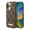Guess 4G Logo Plate iPhone 16 MagSafe kemény hátlap tok, barna GUHMP16SU4GPRW