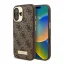 Guess 4G Logo Plate iPhone 16 MagSafe kemény hátlap tok, barna GUHMP16SU4GPRW