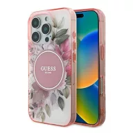   Guess IML Flower & Tonal Circle iPhone 16 Pro Max kemény hátlap tok, rózsaszín GUHMP16XHFWBDCEP
