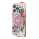 Guess IML Flower & Tonal Circle iPhone 16 Pro Max kemény hátlap tok, rózsaszín GUHMP16XHFWBDCEP
