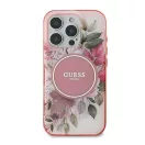 Guess IML Flower & Tonal Circle iPhone 16 Pro Max kemény hátlap tok, rózsaszín GUHMP16XHFWBDCEP