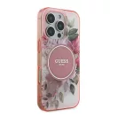 Guess IML Flower & Tonal Circle iPhone 16 Pro Max kemény hátlap tok, rózsaszín GUHMP16XHFWBDCEP