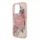Guess IML Flower & Tonal Circle iPhone 16 Pro Max kemény hátlap tok, rózsaszín GUHMP16XHFWBDCEP