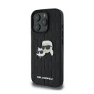 Karl Lagerfeld Monogram Karl&Chaoupette Head Pin iPhone 16 Pro Max kemény hátlap tok, fekete KLHCP16XPGKLKCPK
