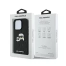 Karl Lagerfeld Monogram Karl&Chaoupette Head Pin iPhone 16 Pro Max kemény hátlap tok, fekete KLHCP16XPGKLKCPK