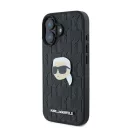 Karl Lagerfeld Monogram Karl Head Pin iPhone 16 kemény hátlap tok, fekete  KLHCP16SPGKLKIPK