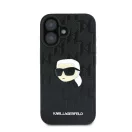 Karl Lagerfeld Monogram Karl Head Pin iPhone 16 kemény hátlap tok, fekete  KLHCP16SPGKLKIPK