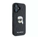 Karl Lagerfeld Monogram Karl Head Pin iPhone 16 kemény hátlap tok, fekete  KLHCP16SPGKLKIPK