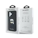 Karl Lagerfeld Monogram Karl Head Pin iPhone 16 kemény hátlap tok, fekete  KLHCP16SPGKLKIPK