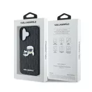 Karl Lagerfeld Monogram Karl&Chaoupette Head Pin iPhone 16 kemény hátlap tok, fekete KLHCP16SPGKLKCPK