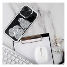 Teddy Bear iPhone 16 Pro Max csillogó köves tok, ezüst