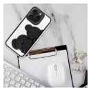 Teddy Bear iPhone 16 Plus csillogó köves tok, fekete