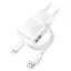 Blue Star hálózati töltő adapter USB-A + Lightning kábel, 1A, 5W, fehér