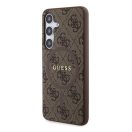 Guess 4G Collection Leather Metal Logo S24 (S921) MagSafe tok, barna GUHMS24SG4GFRW