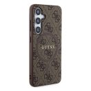 Guess 4G Collection Leather Metal Logo S24 (S921) MagSafe tok, barna GUHMS24SG4GFRW