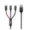 Baseus 3in1 USB-C / Lightning / USB kábel, 3A, 1,2m, fekete