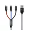 Baseus 3in1 USB-C / Lightning / USB kábel, 3A, 1,2m, fekete