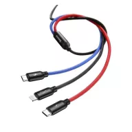 Baseus 3in1 USB-C / Lightning / USB kábel, 3A, 1,2m, fekete