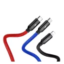 Baseus 3in1 USB-C / Lightning / USB kábel, 3A, 1,2m, fekete