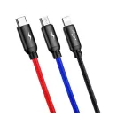 Baseus 3in1 USB-C / Lightning / USB kábel, 3A, 1,2m, fekete