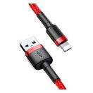Baseus Cafule 2.4A Lightning - USB-kábel, 1m, piros
