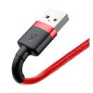 Baseus Cafule 2.4A Lightning - USB-kábel, 1m, piros