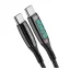 BlitzWolf BW-TC23 USB-C - USB-C töltőkábel kijelzővel, 100W, 1.8m, fekete