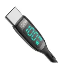 BlitzWolf BW-TC23 USB-C - USB-C töltőkábel kijelzővel, 100W, 1.8m, fekete