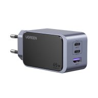   Ugreen Nexode Air 1xUSB-A-2xUSB-C hálózati töltő adapter, 65W, szürke