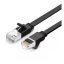 Ugreen lapos hálózati kábel fém csatlakozókkal, Ethernet RJ45, Cat.6, UTP, 0,5m, fekete