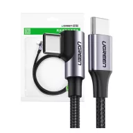   Ugreen USB-C-USB-C, QC 3.0 adatkábel, PD, 3A, 60W, 1m, fekete