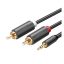 Ugreen AV102 2x RCA (Cinch) jack 3,5 mm-es kábel, 1,5m, fekete