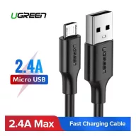 Ugreen USB-A-MicroUSB adatkábel, QC 3.0, 2,4A, 1m, fekete