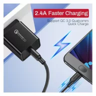 Ugreen USB-A-MicroUSB adatkábel, QC 3.0, 2,4A, 1m, fekete