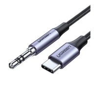   Ugreen AV143 3,5 mm-es mini jack AUX kábel, USB-C, 1m, fekete