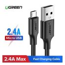 Ugreen USB-A-MicroUSB kábel, QC 3.0, 2.4A, 1m, (fehér)