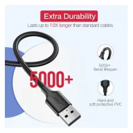 Ugreen USB-A-MicroUSB kábel, QC 3.0, 2.4A, 1m, (fehér)