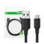 Ugreen USB-A-USB-C kábel 0,25m, fekete